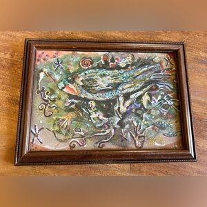 Lunar Fish Original Painting Professionally Framed La Santo 2011
